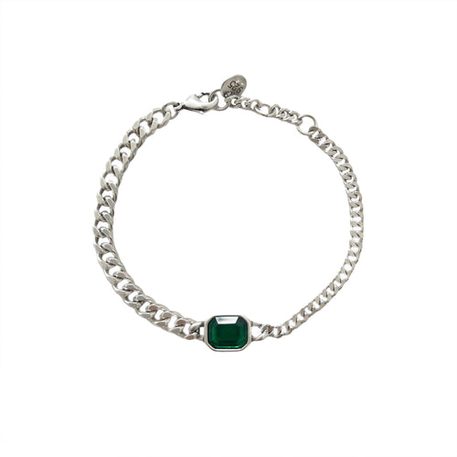 Emerald Silver Bracelet