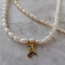 Load image into Gallery viewer, Pearl Initial Necklace