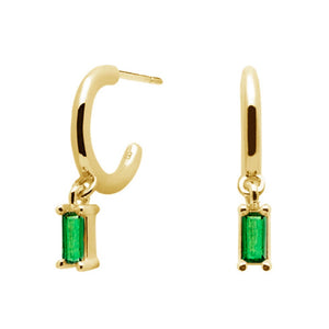 Emerald Sansa Gold Earrings