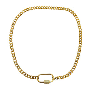 Gold Clasp Ivy Curb Necklace