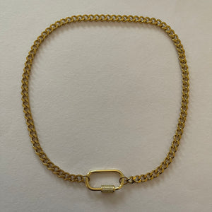 Gold Clasp Ivy Curb Necklace