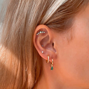 Emerald Sansa Gold Earrings