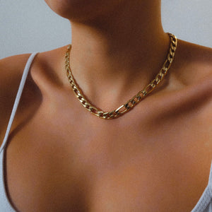 cara gold figaro necklace