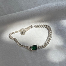 Load image into Gallery viewer, Emerald Silver Bracelet